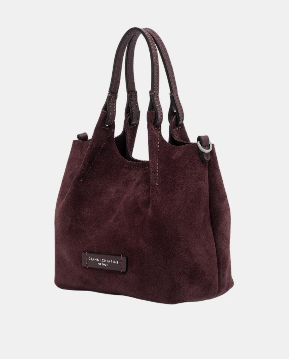 Bolso de mano pequeño en ante , incluye bandolera en piel modelo DUA - Gianni Chiarini - Granate Granate-4