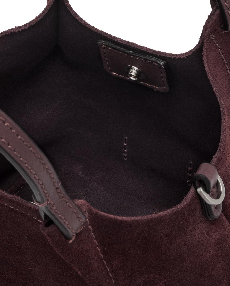 Bolso de mano pequeño en ante , incluye bandolera en piel modelo DUA - Gianni Chiarini - Granate Granate-5