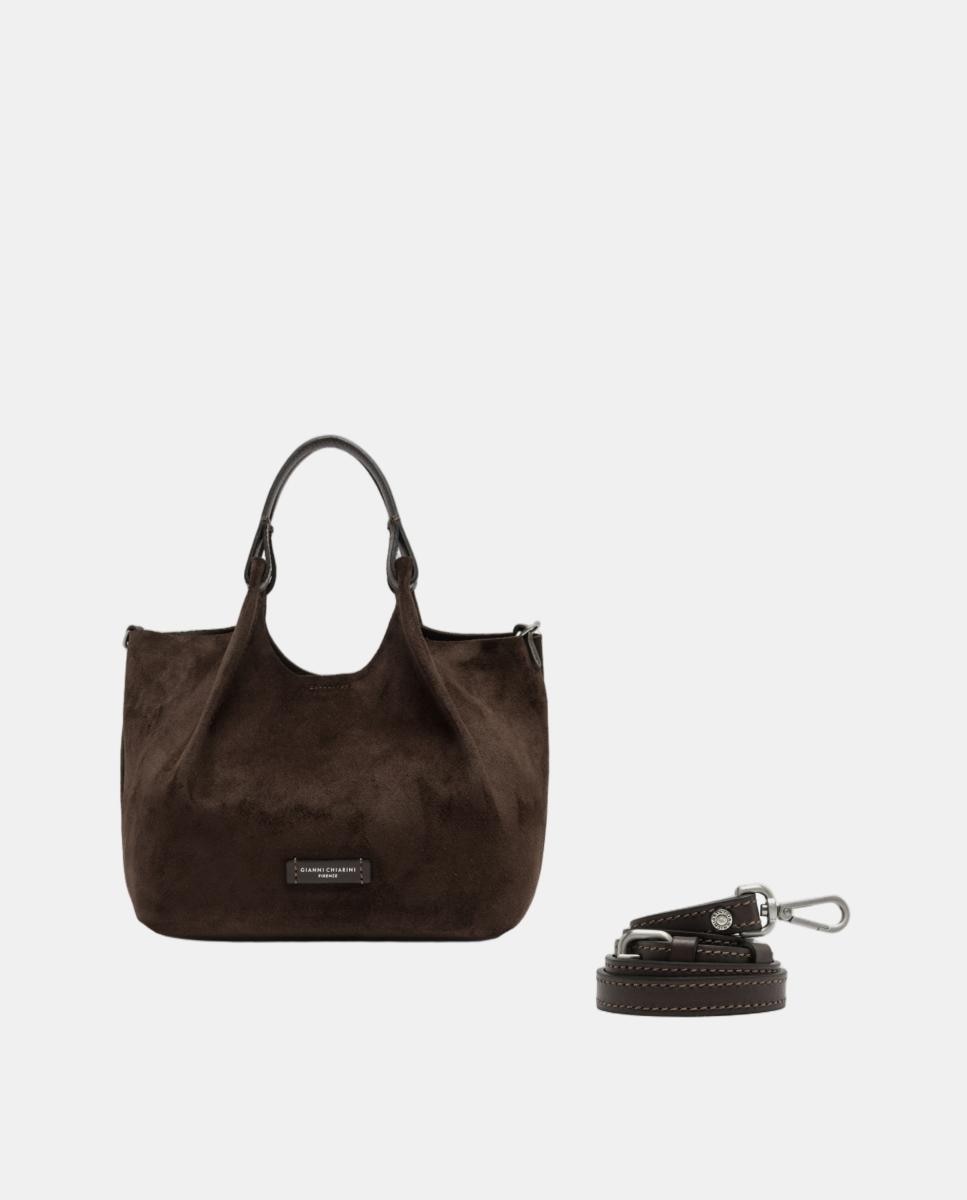 Bolso de hombro en ante modelo DUA - Gianni Chiarini - Marrón oscuro Marrón oscuro-2