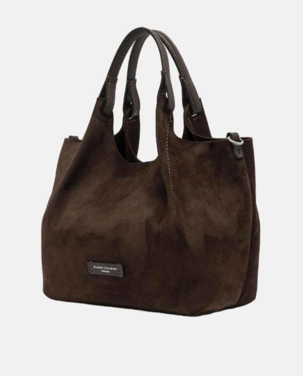 Bolso de hombro en ante modelo DUA - Gianni Chiarini - Marrón oscuro Marrón oscuro-4