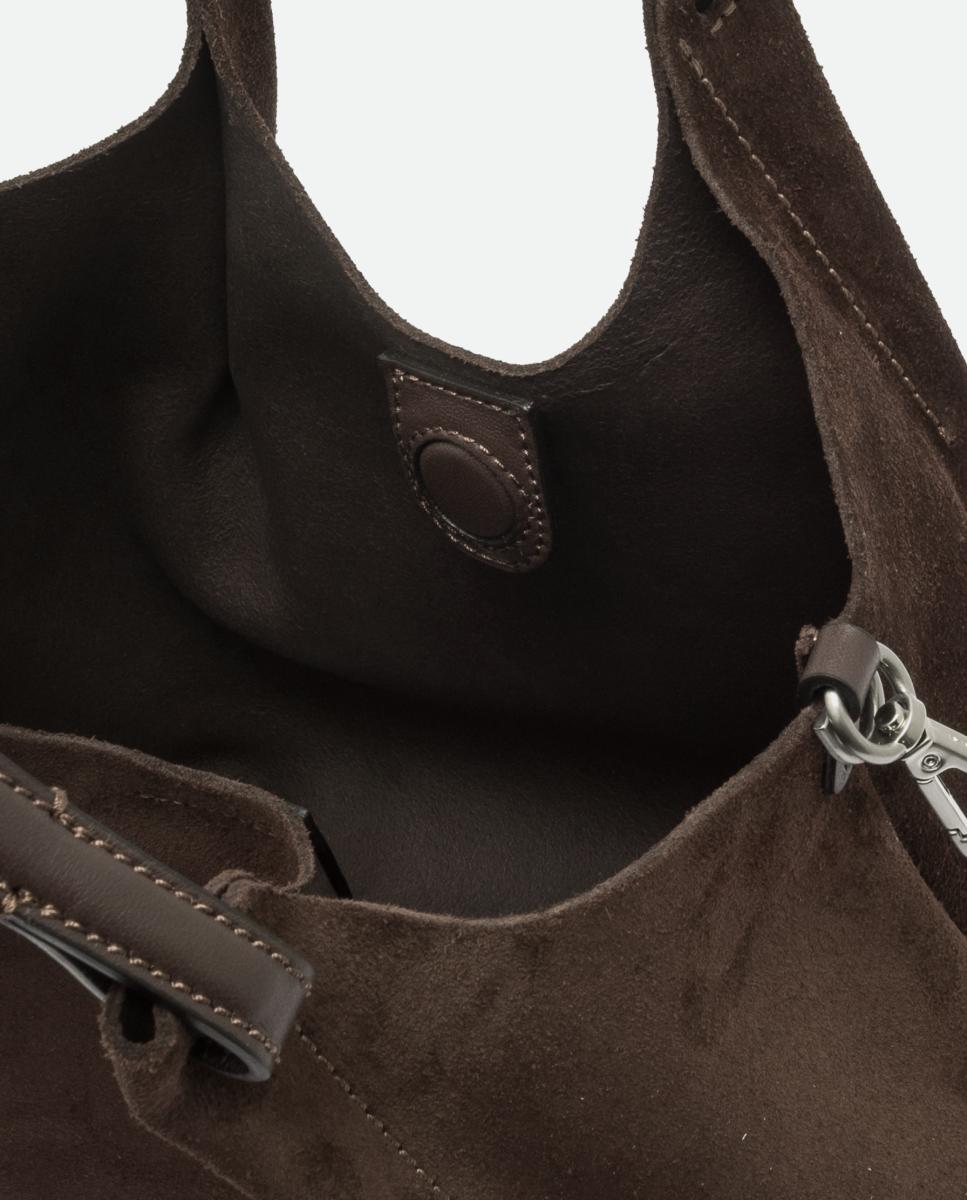 Bolso de hombro en ante modelo DUA - Gianni Chiarini - Marrón oscuro Marrón oscuro-5