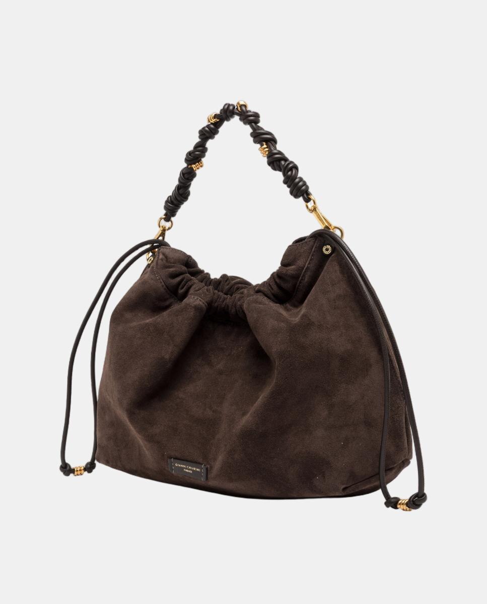 Bolso de hombro en ante modelo MORGANA - Gianni Chiarini - Marrón oscuro Marrón oscuro-3