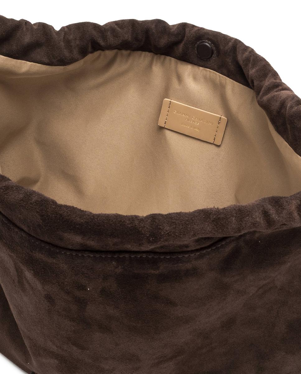 Bolso de hombro en ante modelo MORGANA - Gianni Chiarini - Marrón oscuro Marrón oscuro-4
