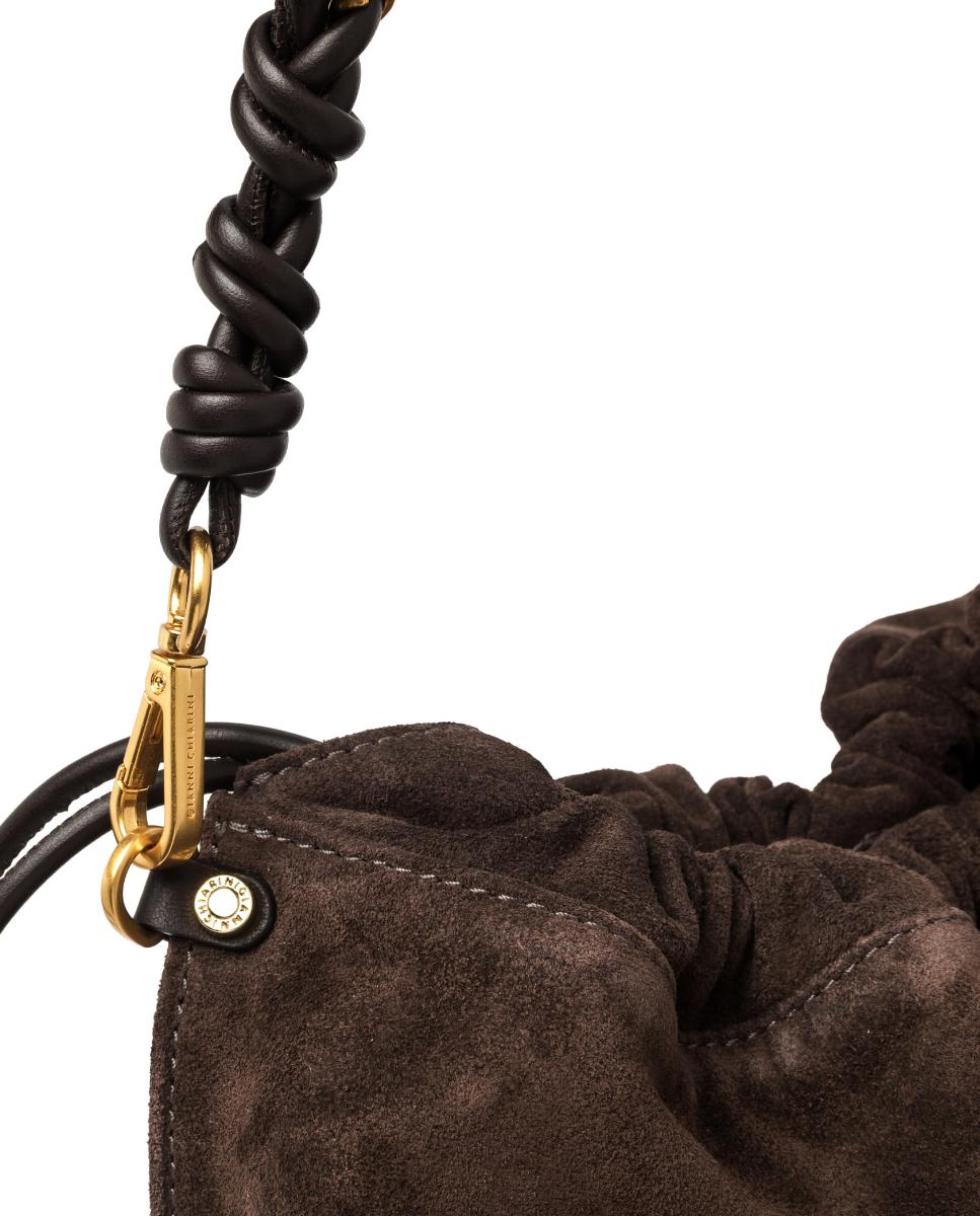 Bolso de hombro en ante modelo MORGANA - Gianni Chiarini - Marrón oscuro Marrón oscuro-5