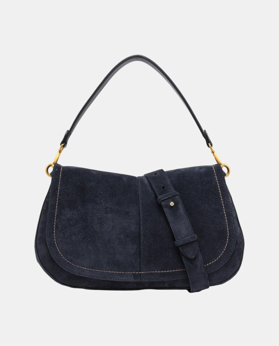 Bolso de hombro en ante modelo HELENA ROUND - Gianni Chiarini - Azul marino Azul marino-1