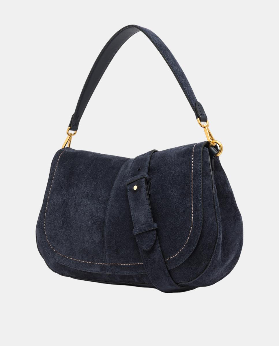 Bolso de hombro en ante modelo HELENA ROUND - Gianni Chiarini - Azul marino Azul marino-3