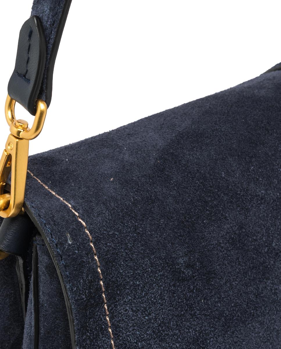 Bolso de hombro en ante modelo HELENA ROUND - Gianni Chiarini - Azul marino Azul marino-5