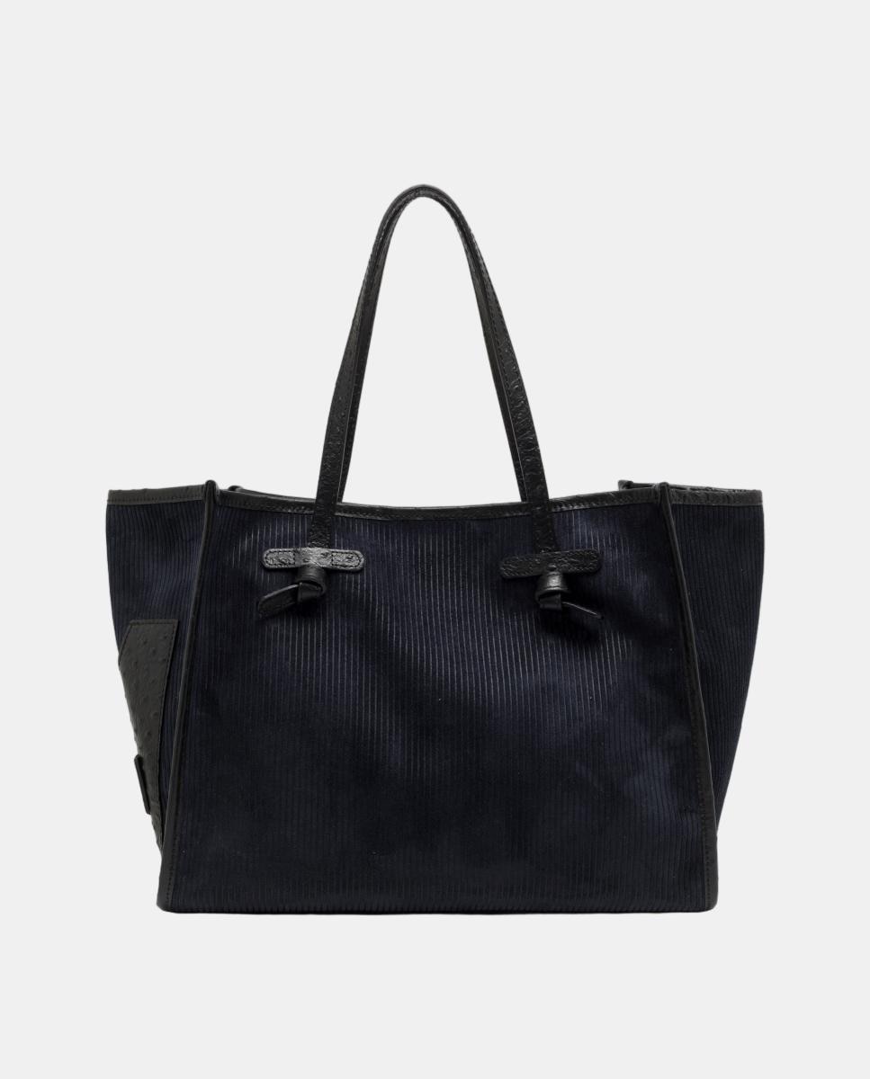 Bolso de hombro tamaño grande en ante colección MARCELLA - Gianni Chiarini - Azul marino Azul marino-1