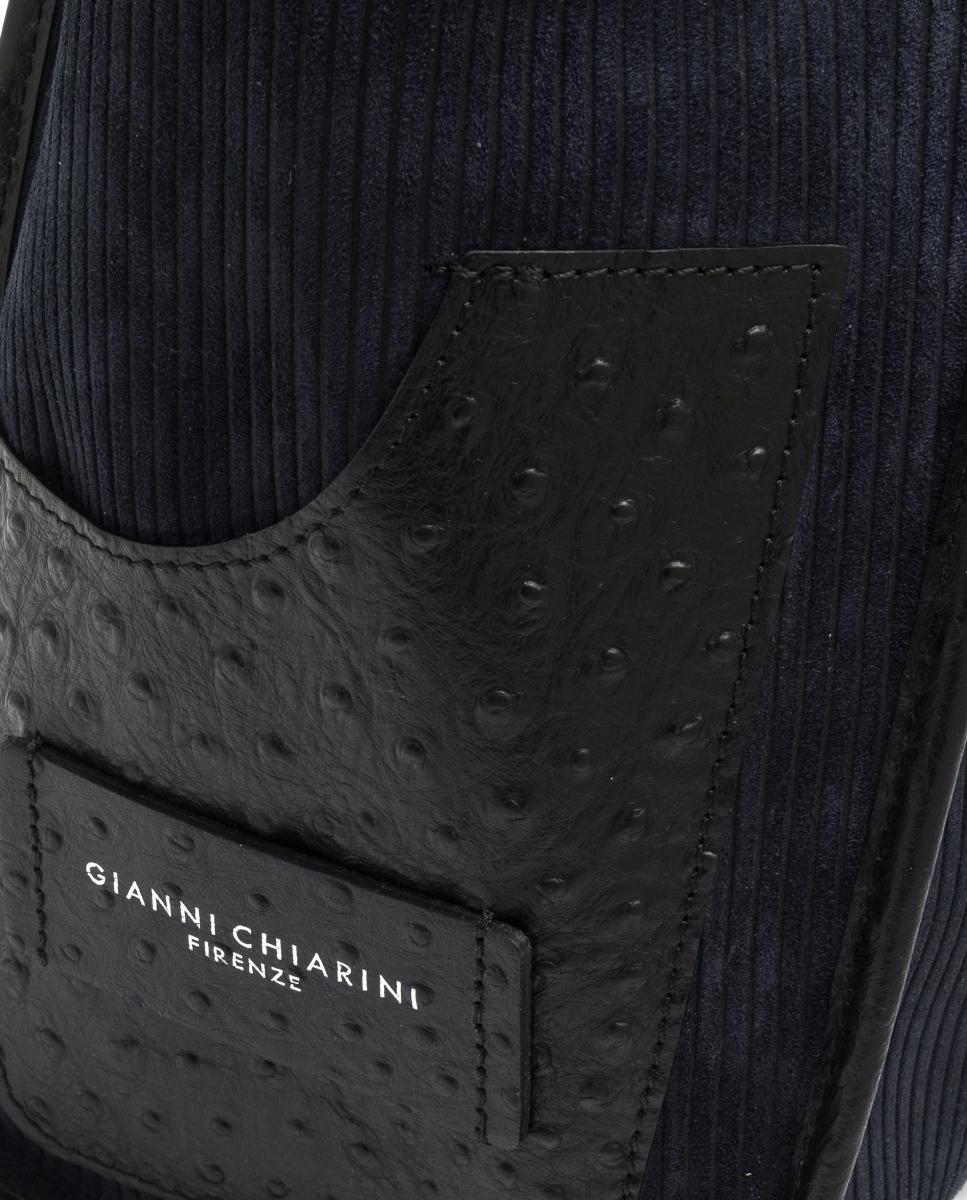 Bolso de hombro tamaño grande en ante colección MARCELLA - Gianni Chiarini - Azul marino Azul marino-5