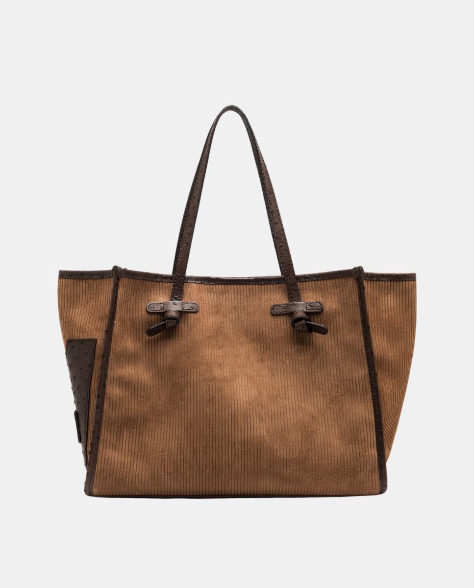 Bolso de hombro tamaño grande en ante colección MARCELLA - Gianni Chiarini - Marrón Marrón-1
