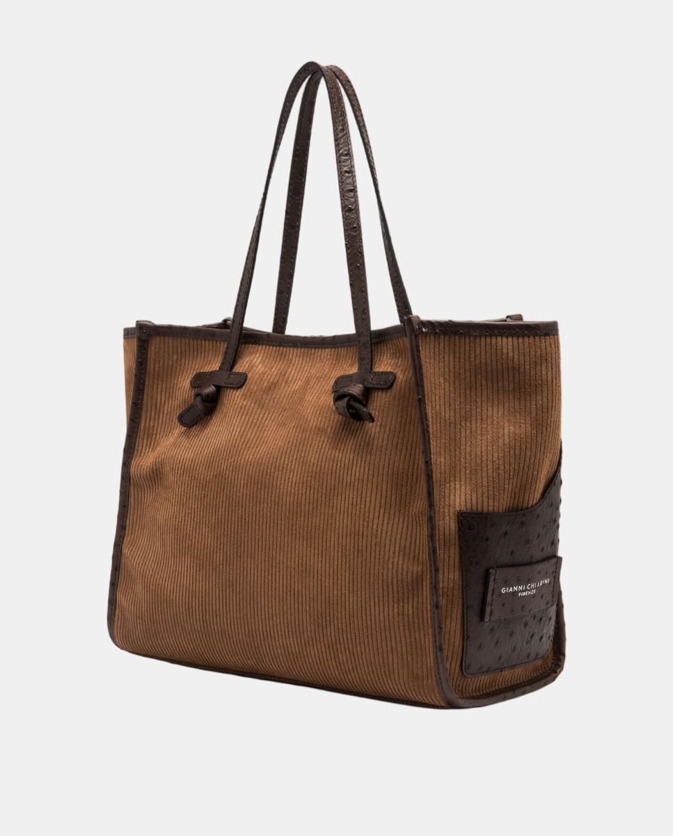 Bolso de hombro tamaño grande en ante colección MARCELLA - Gianni Chiarini - Marrón Marrón-3
