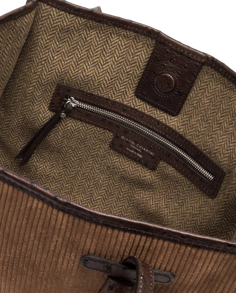 Bolso de hombro tamaño grande en ante colección MARCELLA - Gianni Chiarini - Marrón Marrón-4