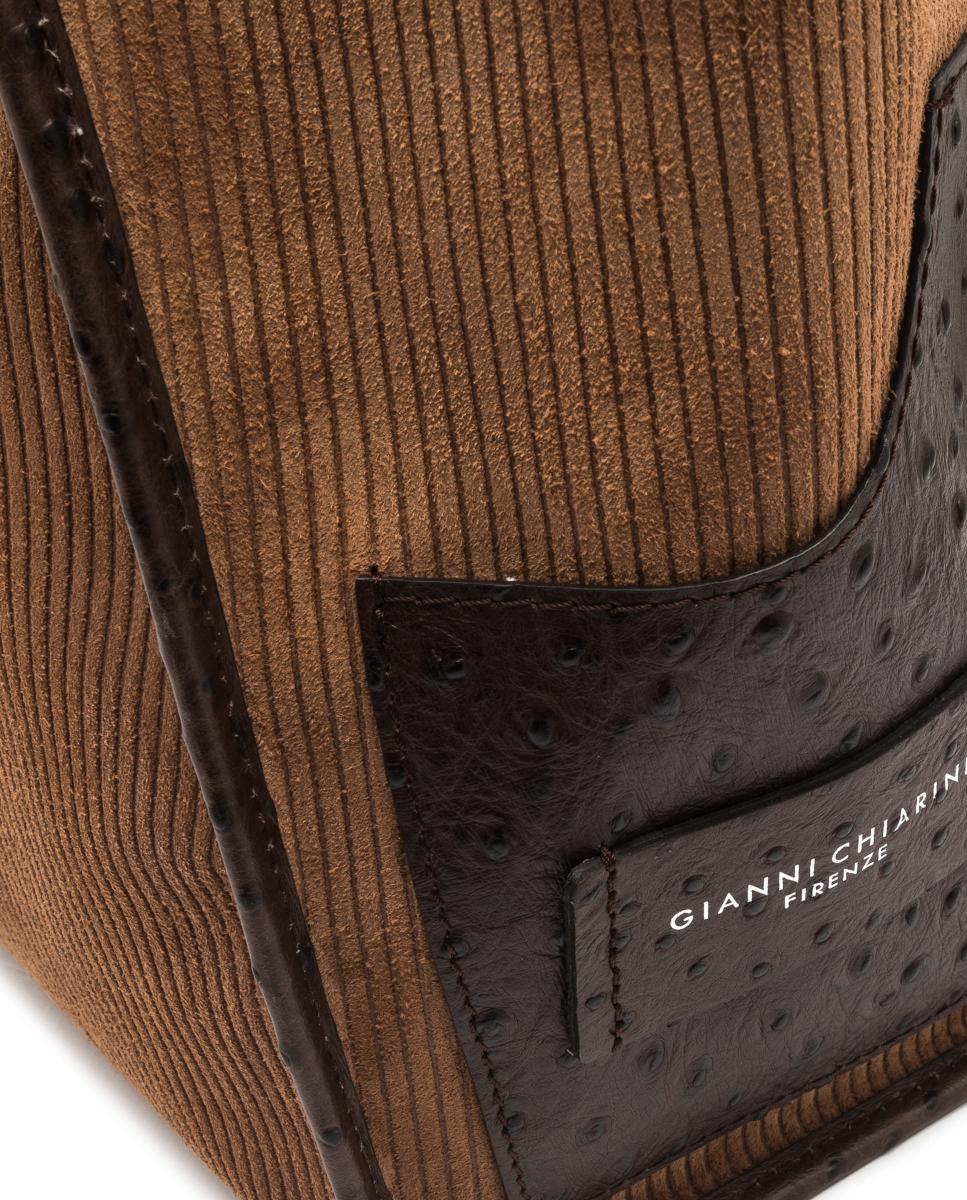 Bolso de hombro tamaño grande en ante colección MARCELLA - Gianni Chiarini - Marrón Marrón-5