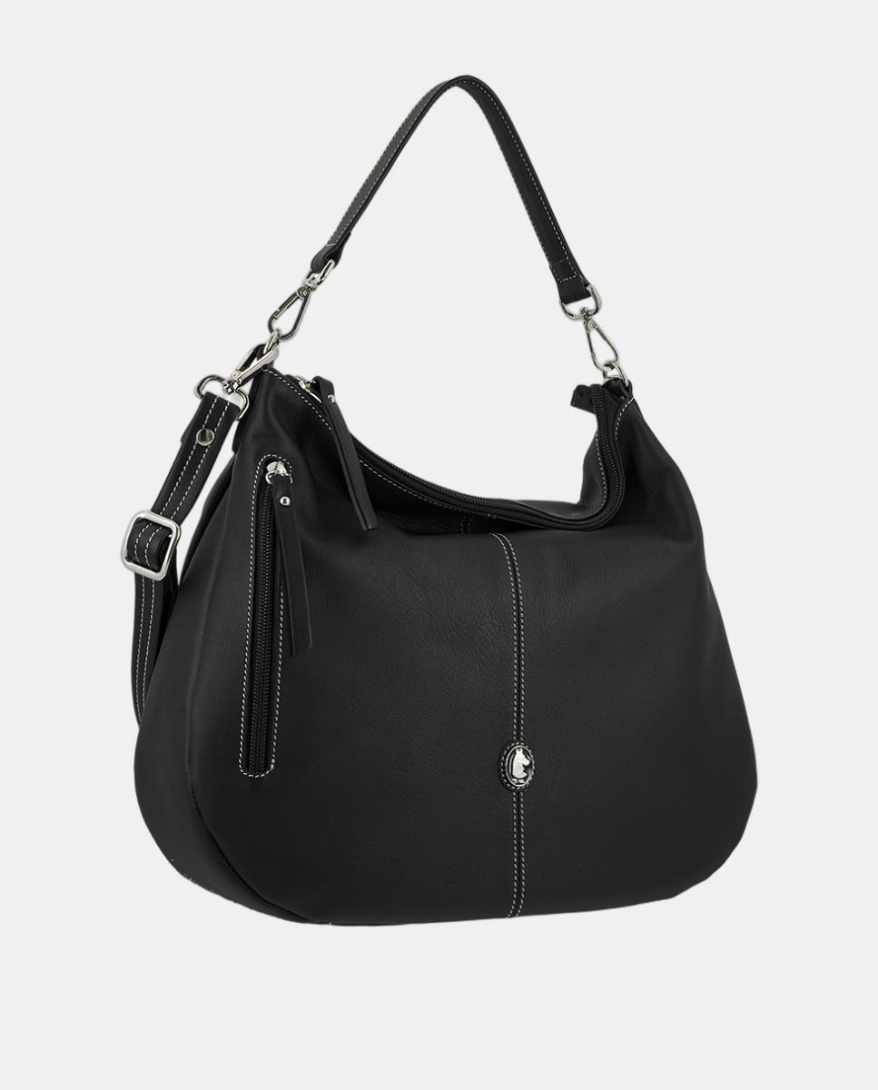 Imagen 2 de Bolso góndola de piel con bandolera regulable - El Potro - Negro Negro