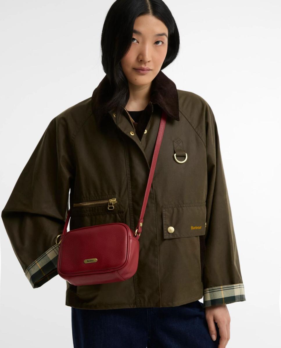 Bolso bandolera de piel - Barbour - Rojo Rojo-2