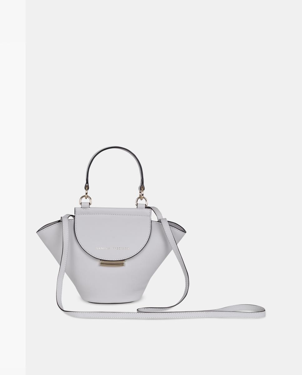 Imagem 0 de Mala Crossbody em Pele Lisa com Alça de Mão e Aba