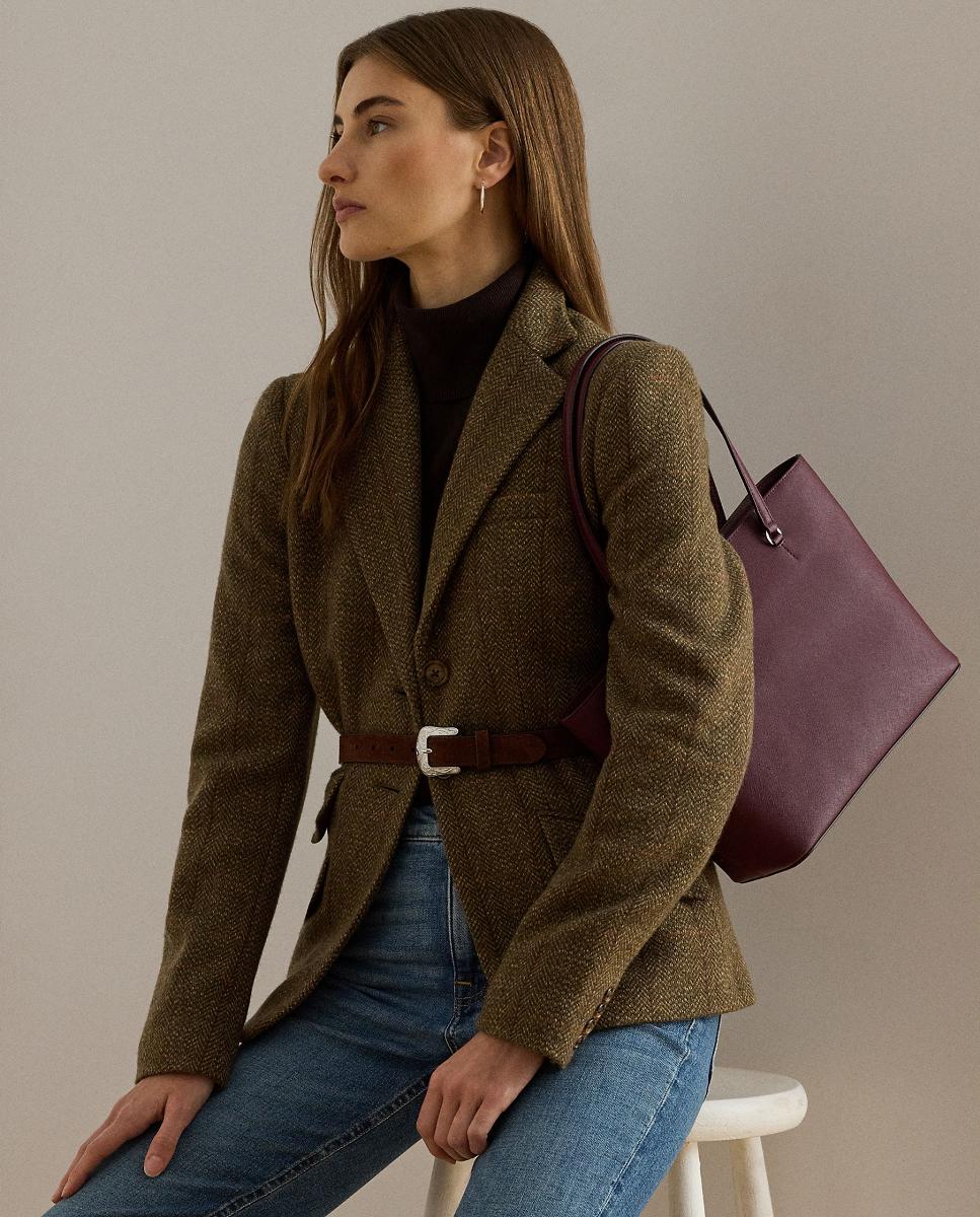 Mala Tipo Tote Karly Média em Pele Cruzada Grená-7
