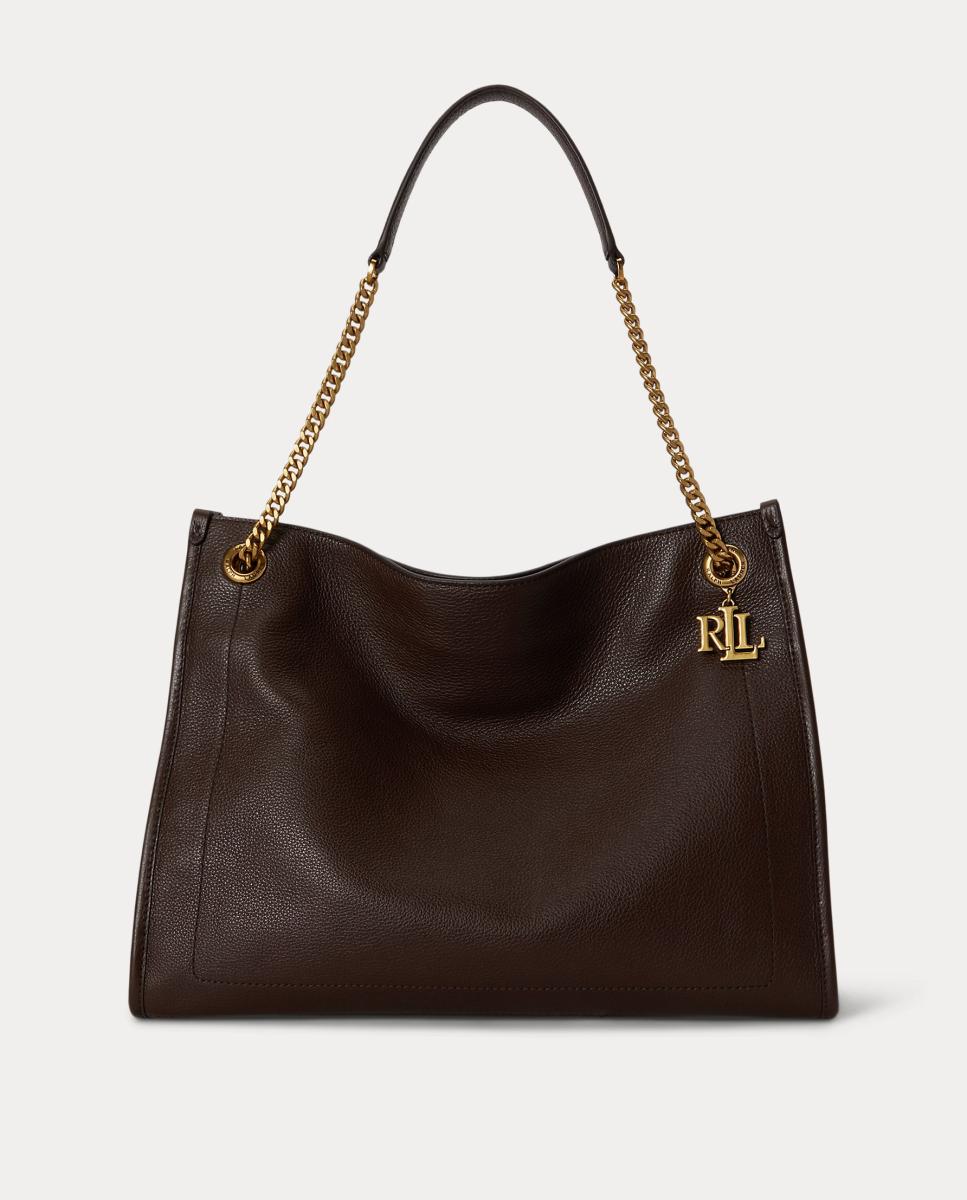 Imagen 0 de Bolso tote Bradley de piel granulada Marrón oscuro