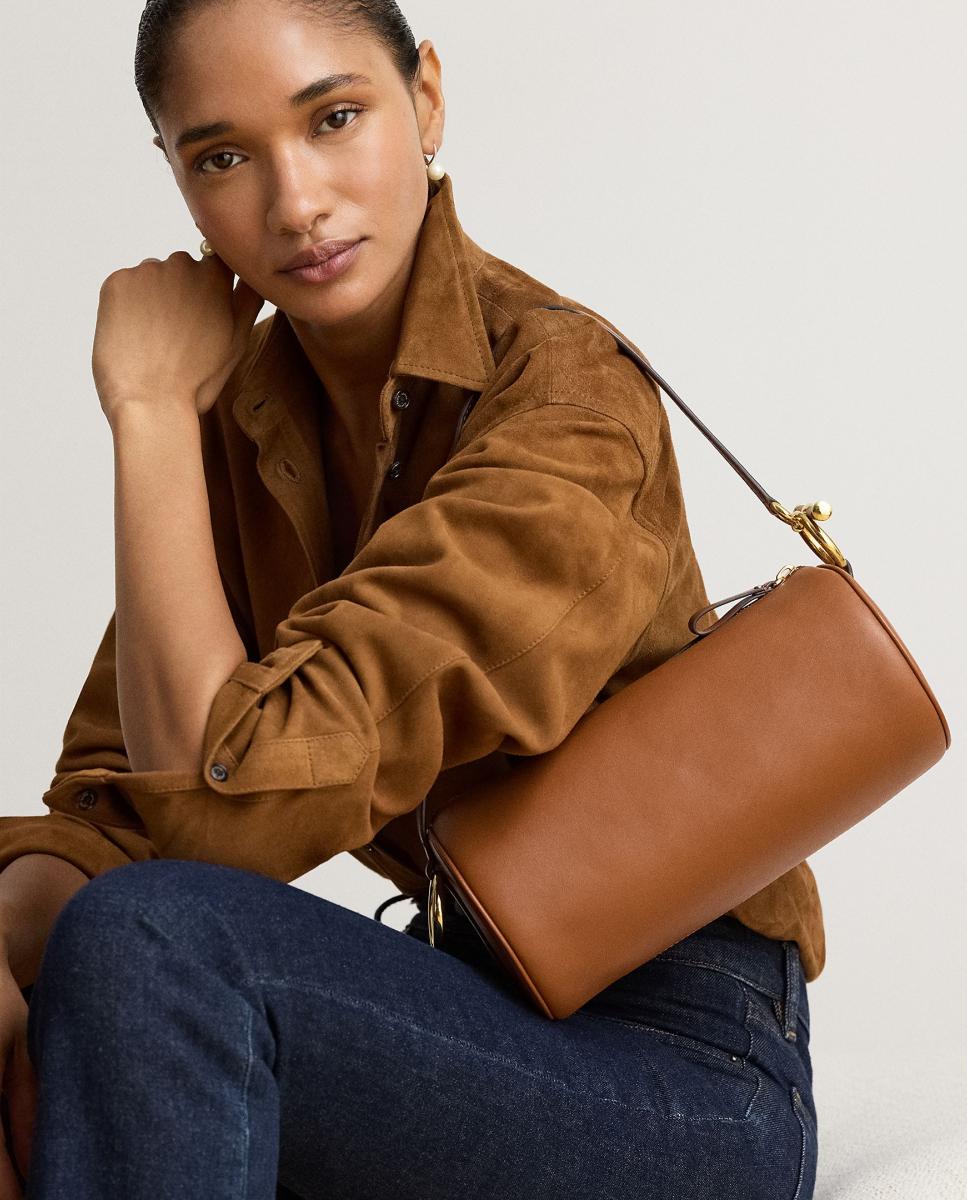 Bolso Blaike mediano de piel - Lauren Ralph Lauren - Marrón Marrón-7