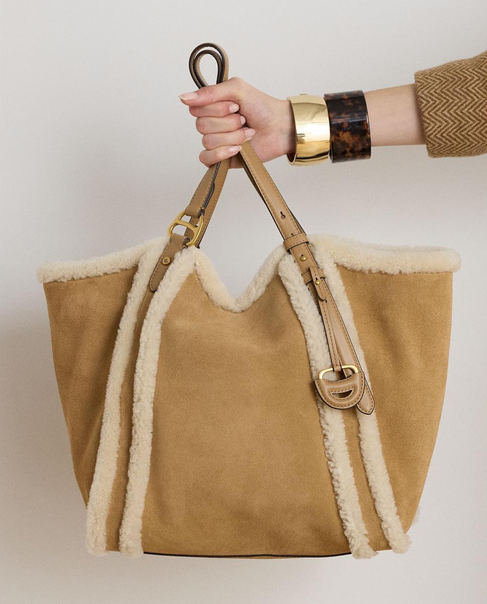 Bolso tote Tasha grande de piel - Lauren Ralph Lauren - Marrón Marrón-7