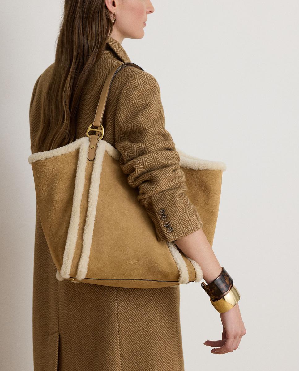 Bolso tote Tasha grande de piel - Lauren Ralph Lauren - Marrón Marrón-8