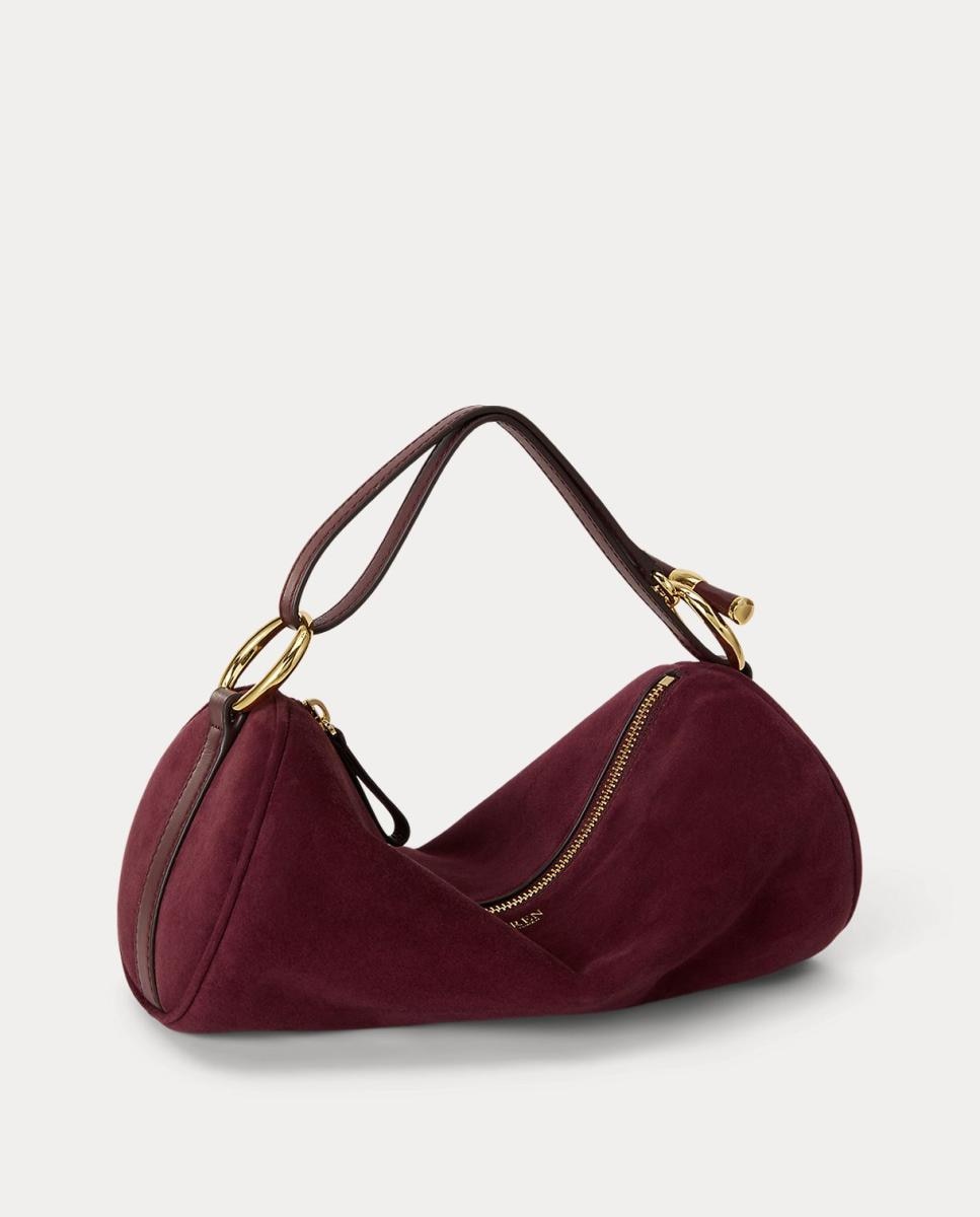 Bolso Blaike mediano de ante - Lauren Ralph Lauren - Granate Granate-3
