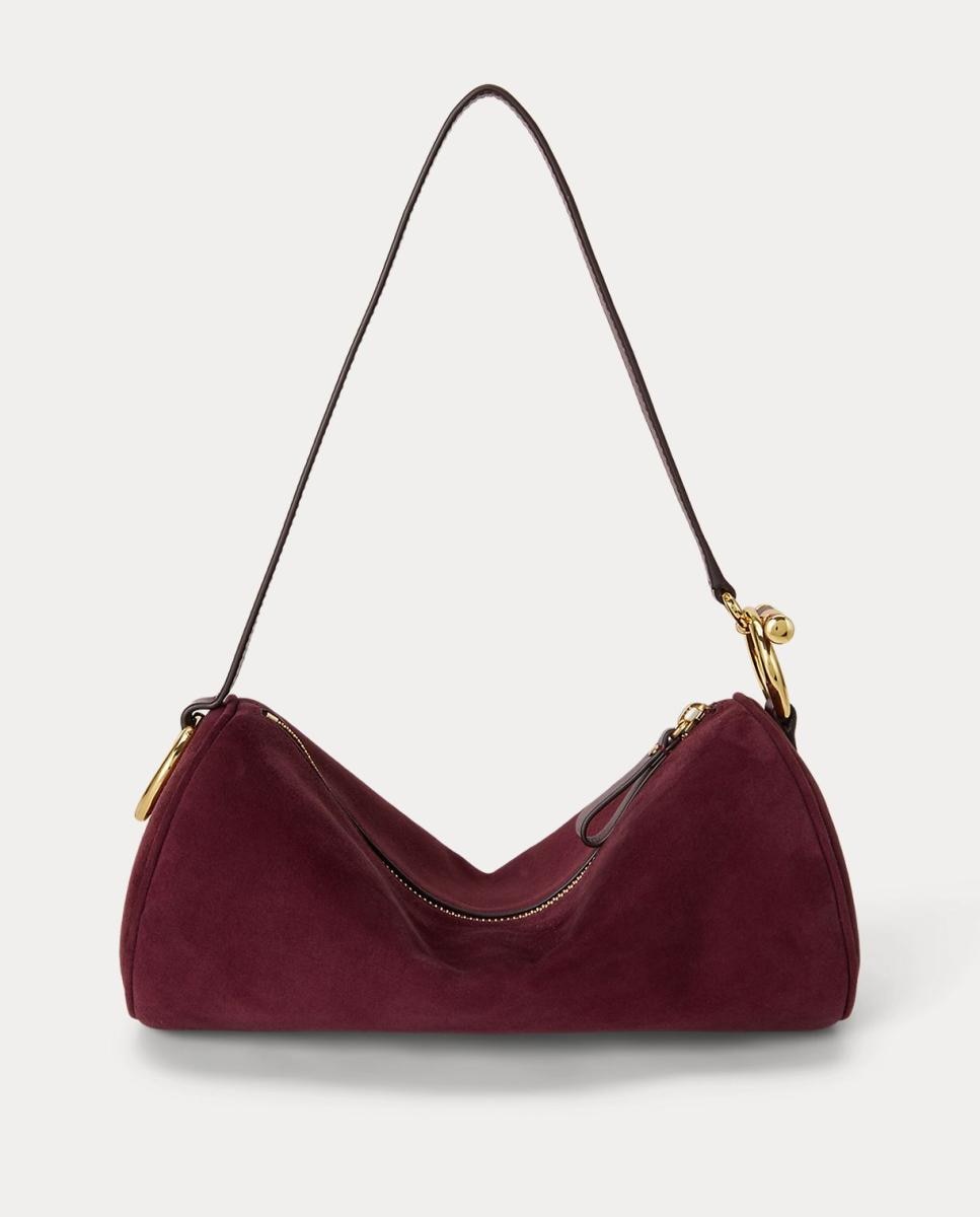 Bolso Blaike mediano de ante - Lauren Ralph Lauren - Granate Granate-4