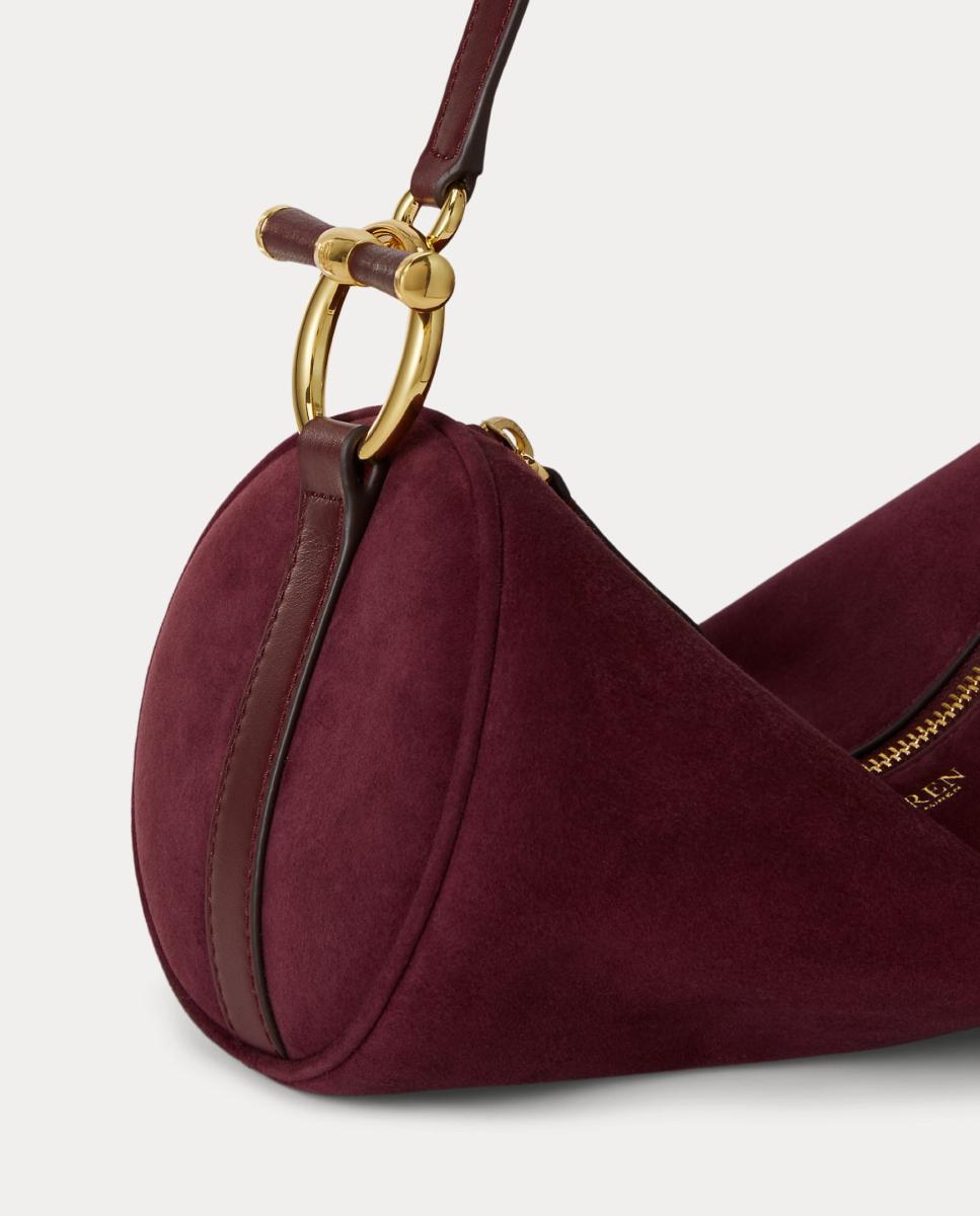 Bolso Blaike mediano de ante - Lauren Ralph Lauren - Granate Granate-6