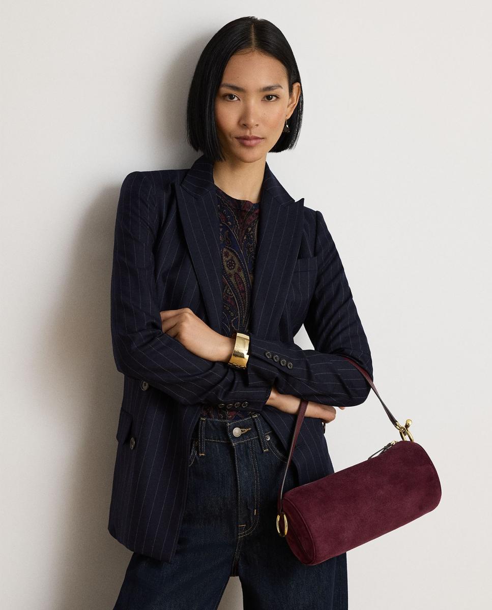 Bolso Blaike mediano de ante - Lauren Ralph Lauren - Granate Granate-7
