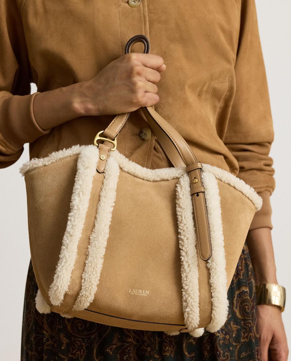 Bolso tote Tasha pequeño de piel - Lauren Ralph Lauren - Marrón Marrón-7