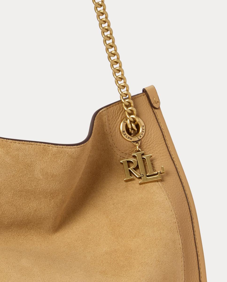 Bolso tote Bradley de piel y ante - Lauren Ralph Lauren - Marrón Marrón-6