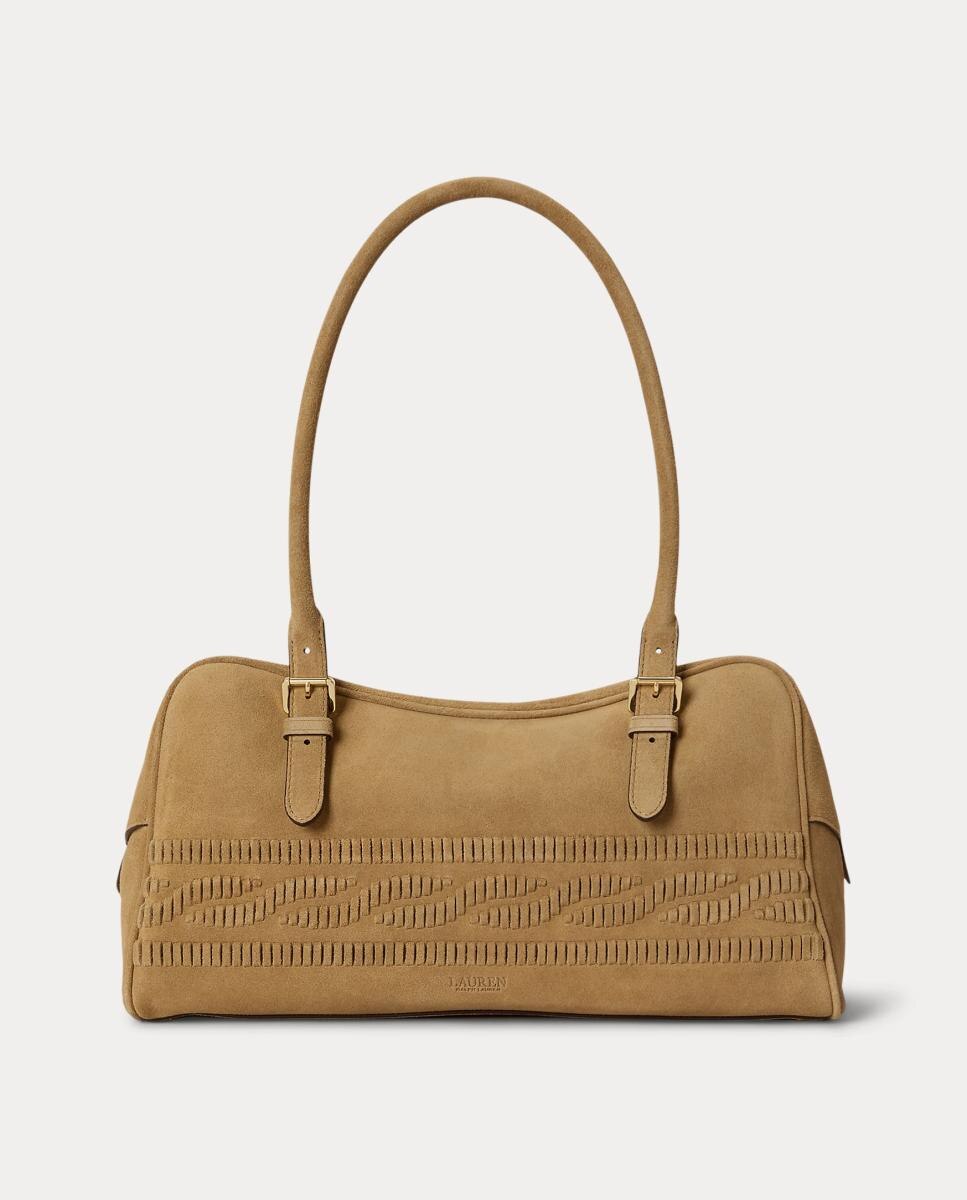 Bolso Marcy satchel grande de ante - Lauren Ralph Lauren - Marrón Marrón-4