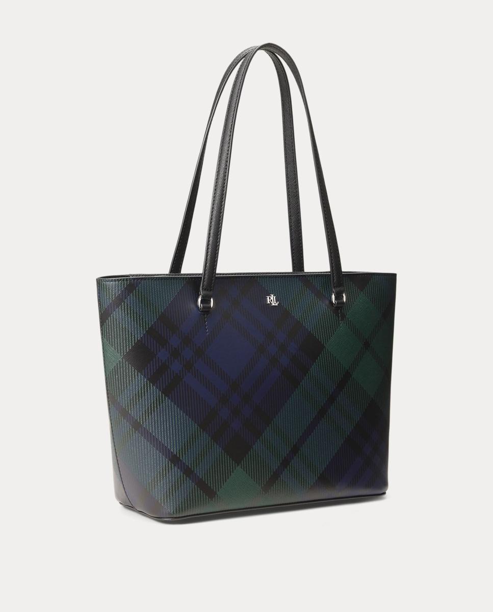 Mala Tipo Tote Karly de Pied-de-Poule Verde-escuro-3