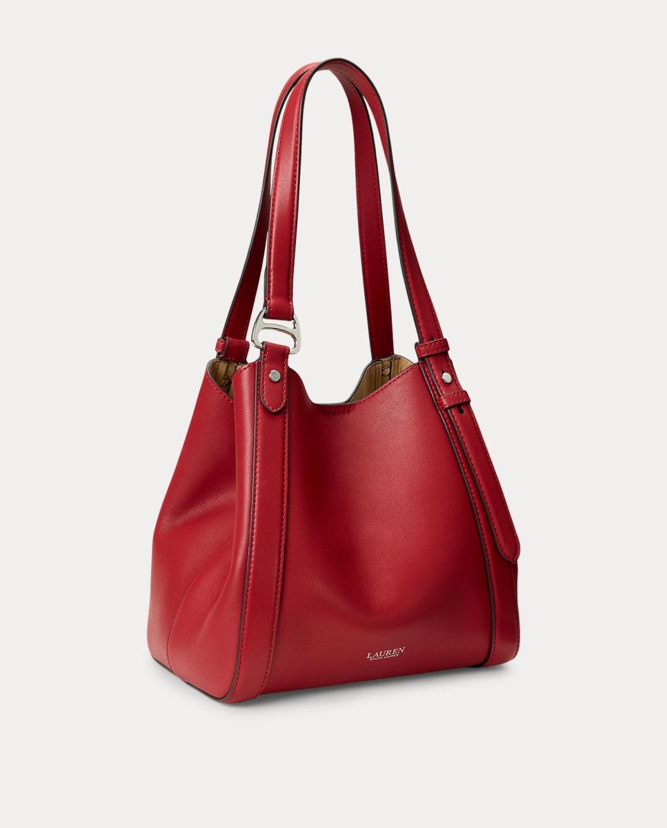 Mala Tipo Tote Tasha Pequena em Pele Vermelho-3