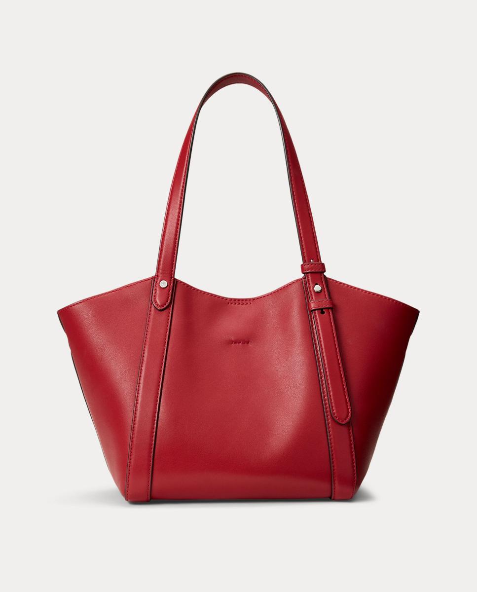 Mala Tipo Tote Tasha Pequena em Pele Vermelho-4
