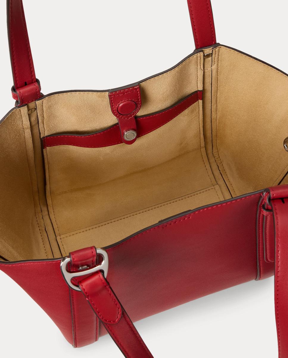 Mala Tipo Tote Tasha Pequena em Pele Vermelho-5