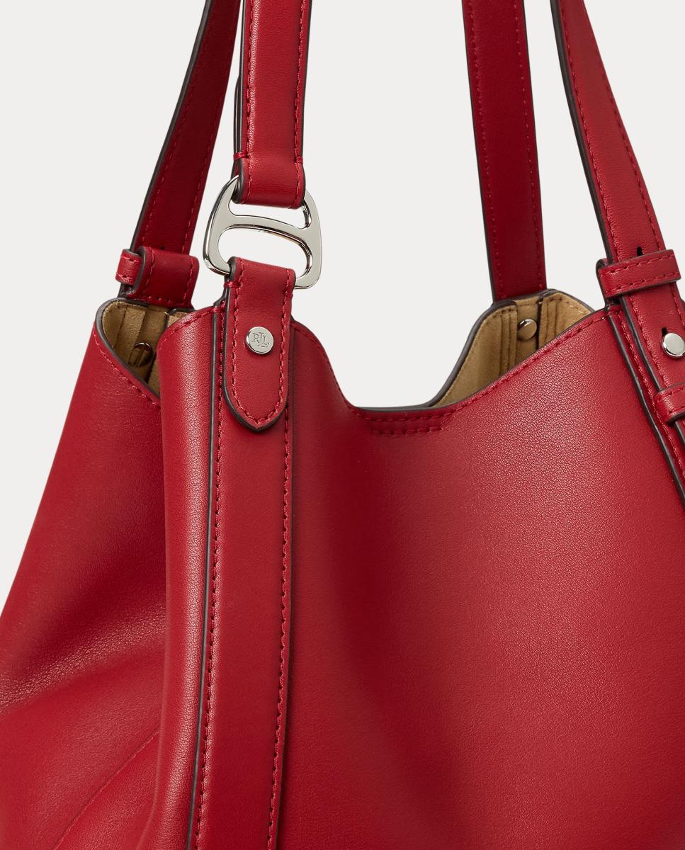 Mala Tipo Tote Tasha Pequena em Pele Vermelho-6