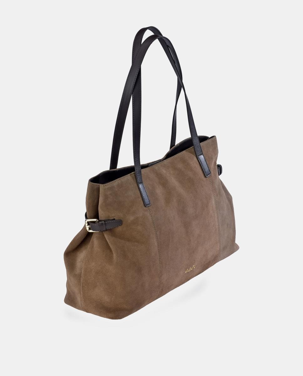 Mala Shopper em Croute e Pele Napa Castanho-2