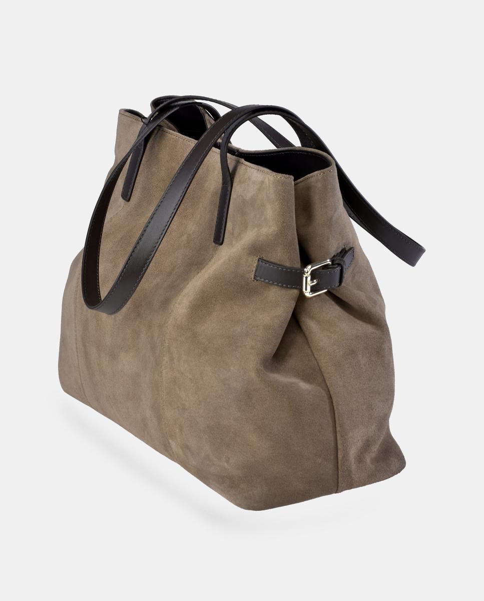 Mala Shopper em Croute e Pele Napa Castanho-3