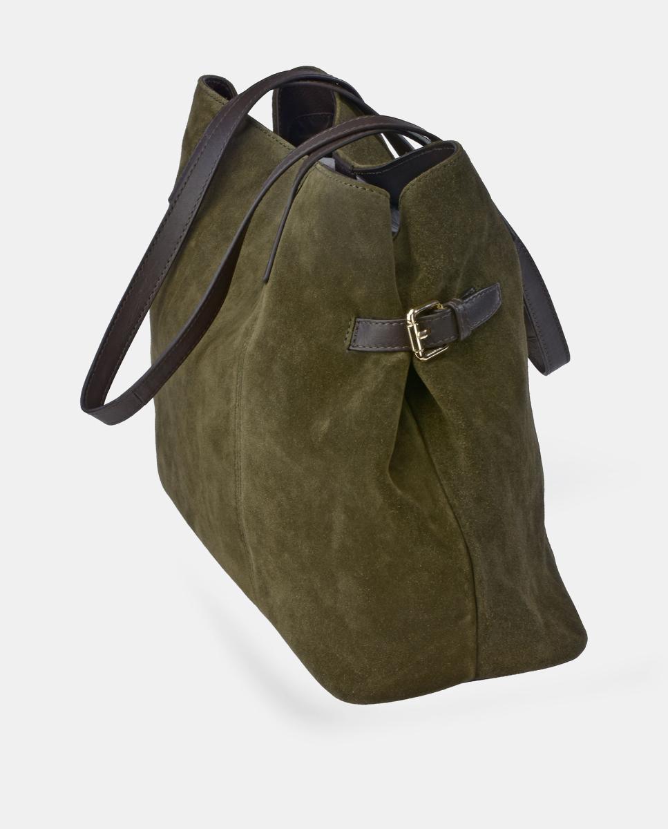 Mala Shopper em Croute e Pele Napa Verde-3