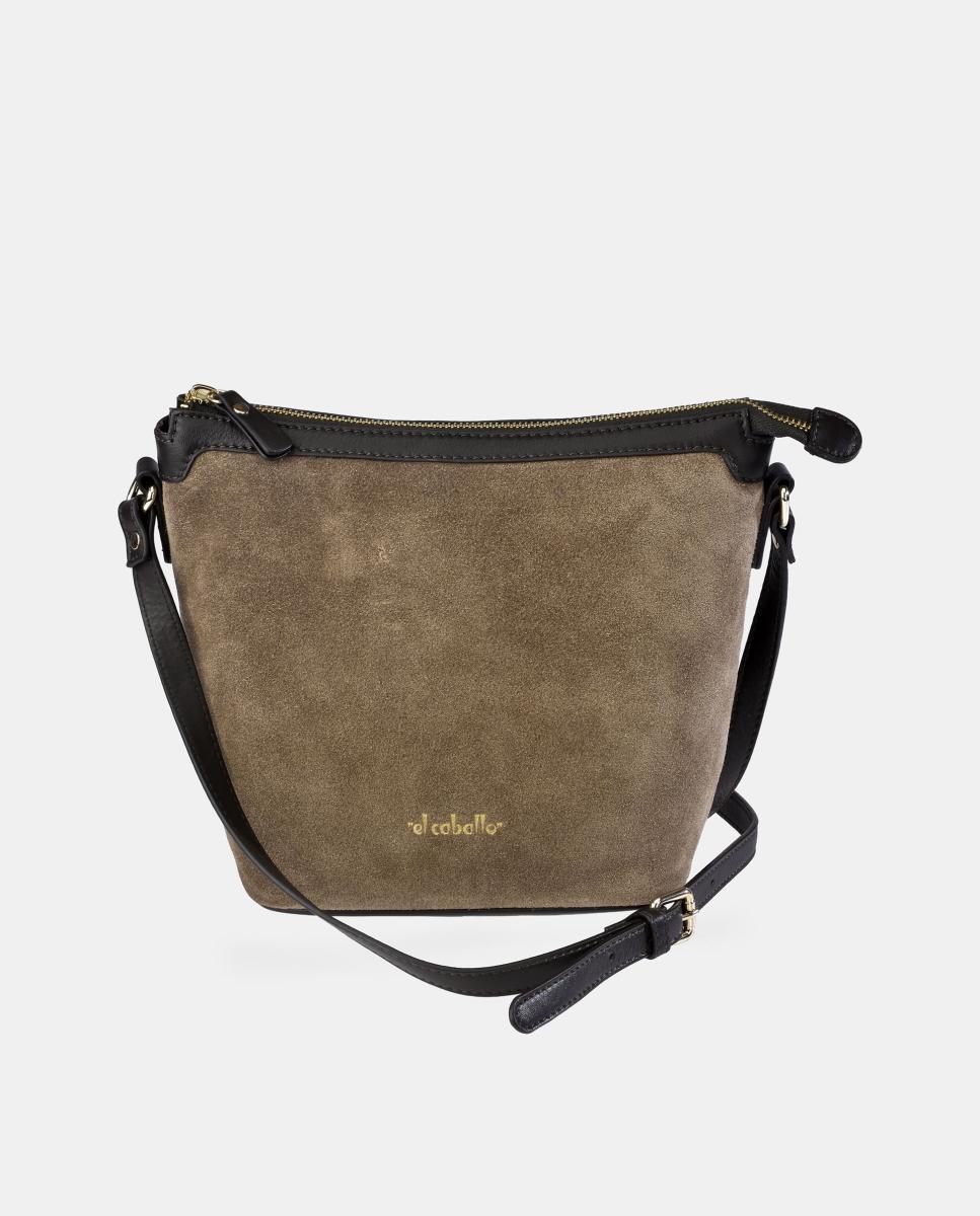 Imagem 0 de Mala Crossbody em Croute e Pele Napa