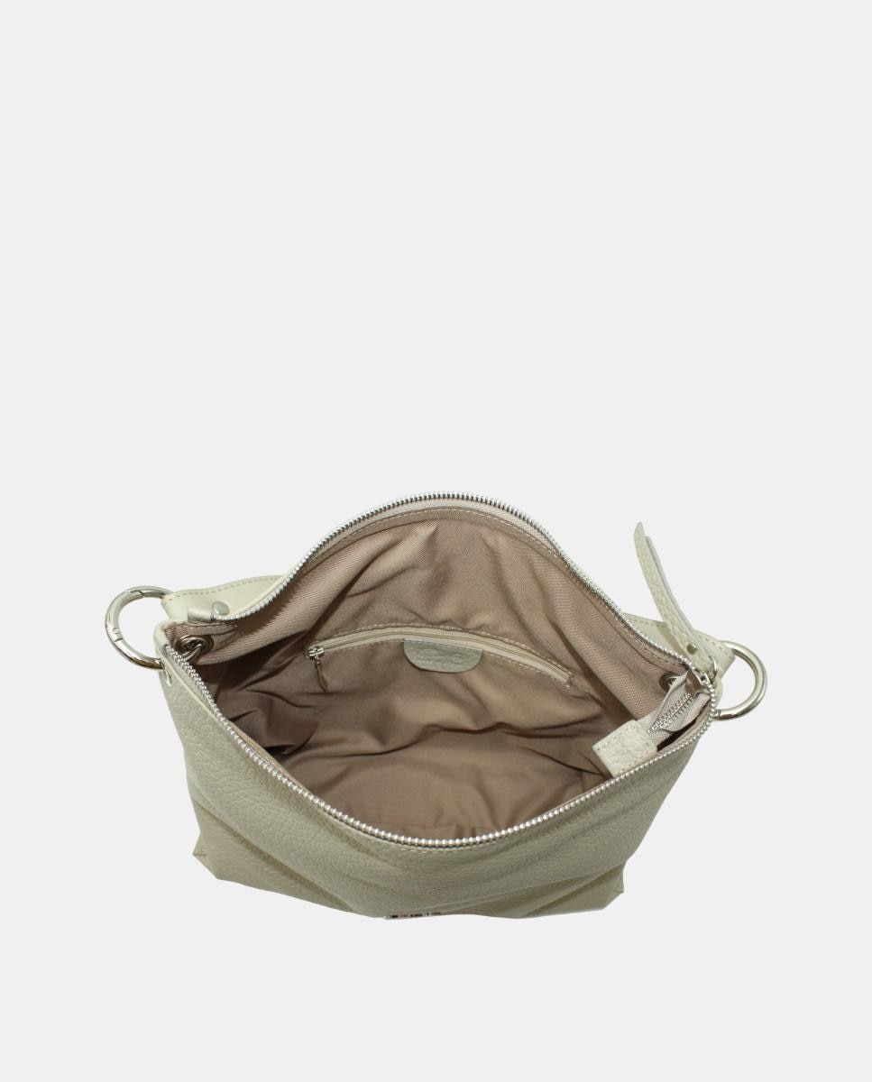Mala Hobo em Pele Montgo com Fecho de Correr Castanho-4