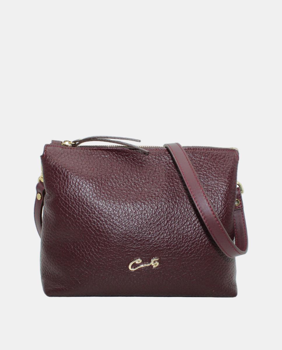Imagem 0 de Mala Crossbody em Pele Montgo com Fecho de Correr