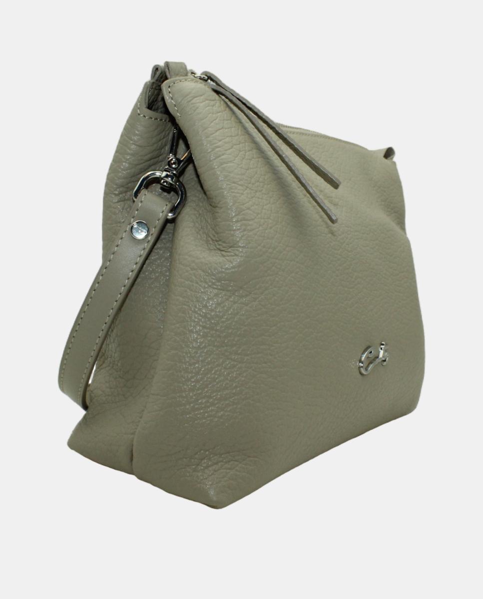Mala Crossbody em Pele Montgo com Fecho de Correr Castanho-2