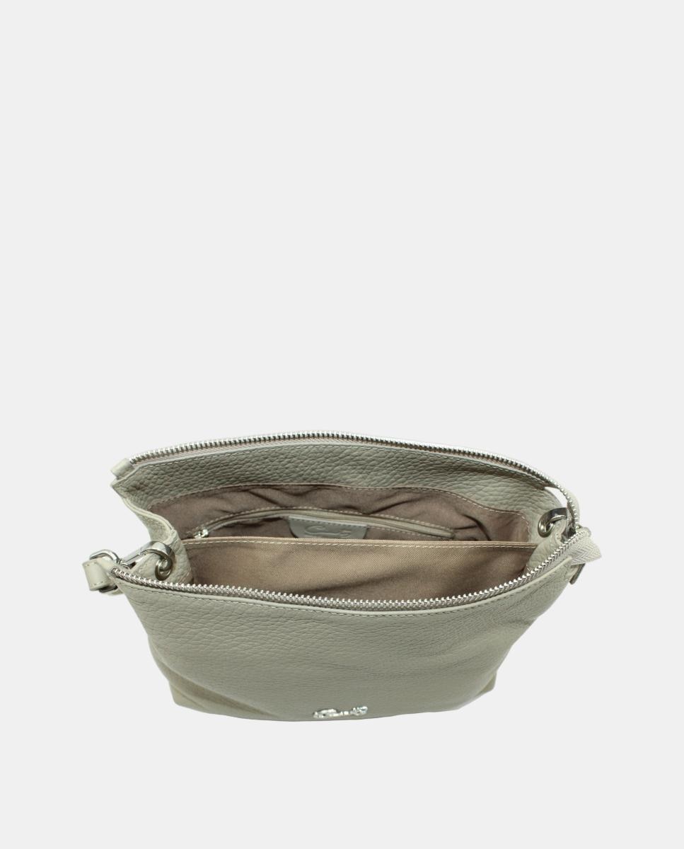 Mala Crossbody em Pele Montgo com Fecho de Correr Castanho-4