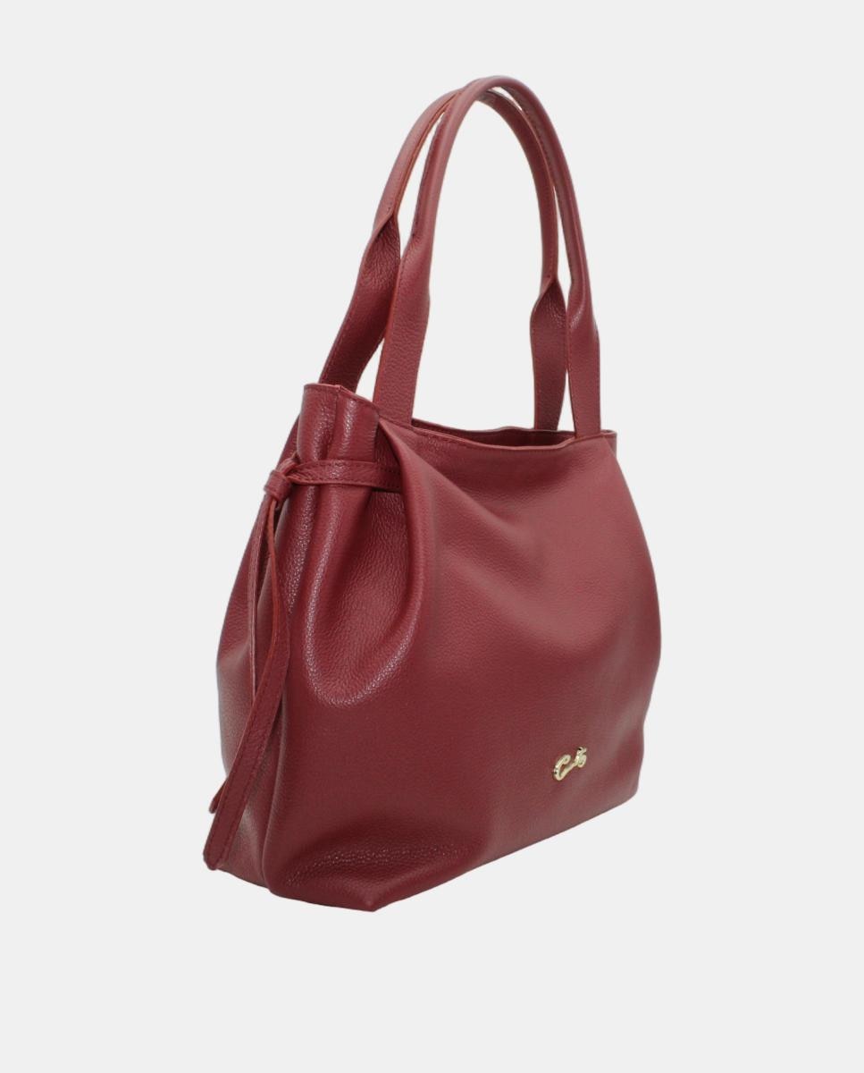 Imagen 2 de Bolso tote piel rustic grande con cremallera - Cats - Burdeos Burdeos