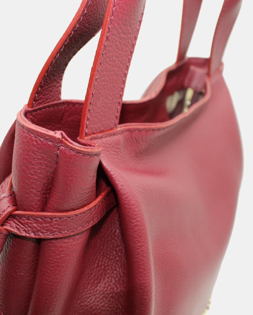 Imagen 3 de Bolso tote piel rustic grande con cremallera - Cats - Burdeos Burdeos