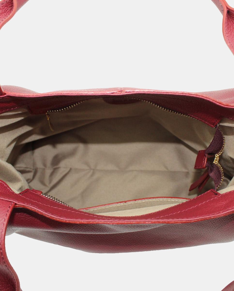 Imagen 4 de Bolso tote piel rustic grande con cremallera - Cats - Burdeos Burdeos