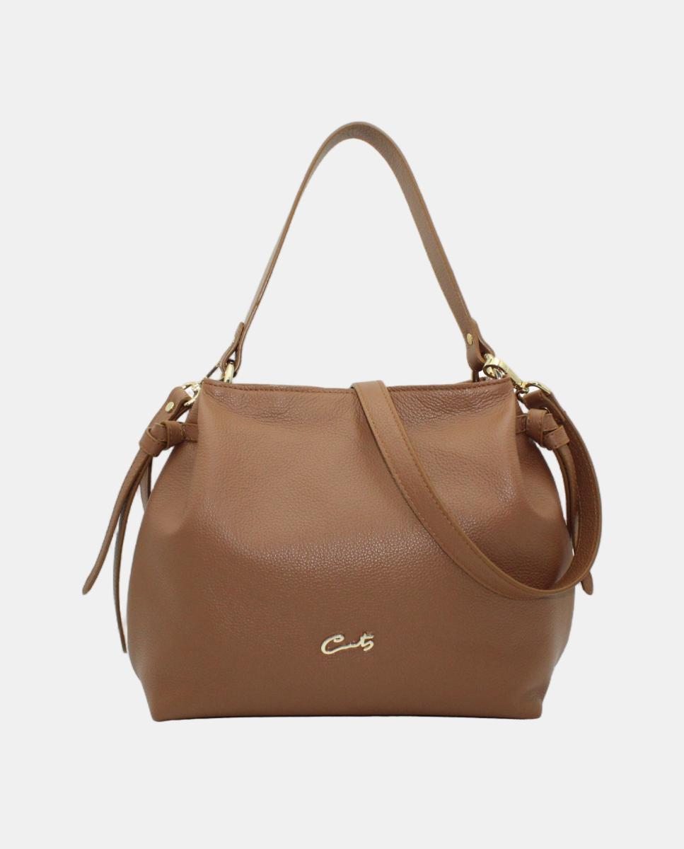 Imagem 0 de Mala Tipo Tote em Pele Rustic com Fecho de Correr e Alça de Tiracolo