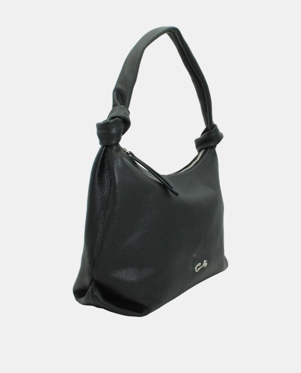 Mala Hobo Grande com Nós e Fecho de Correr Preto-2